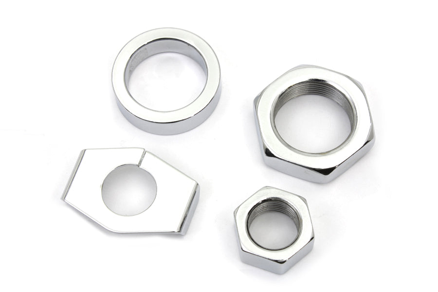 Chrome Rear Axle Nut and Lock Kit 1936 / 1940 EL 1941 / 1972 FL 1971 / 1972 FX 1937 / 1948 UL 1930 / 1936 VL