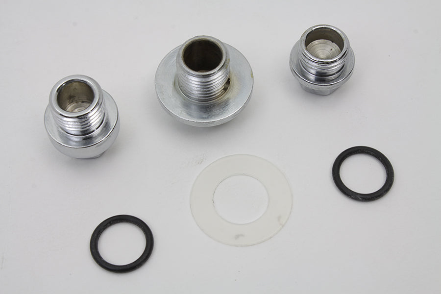 Oil Pump Screen Relief Plug Set Chrome 1970 / 1980 FL 1971 / 1980 FX