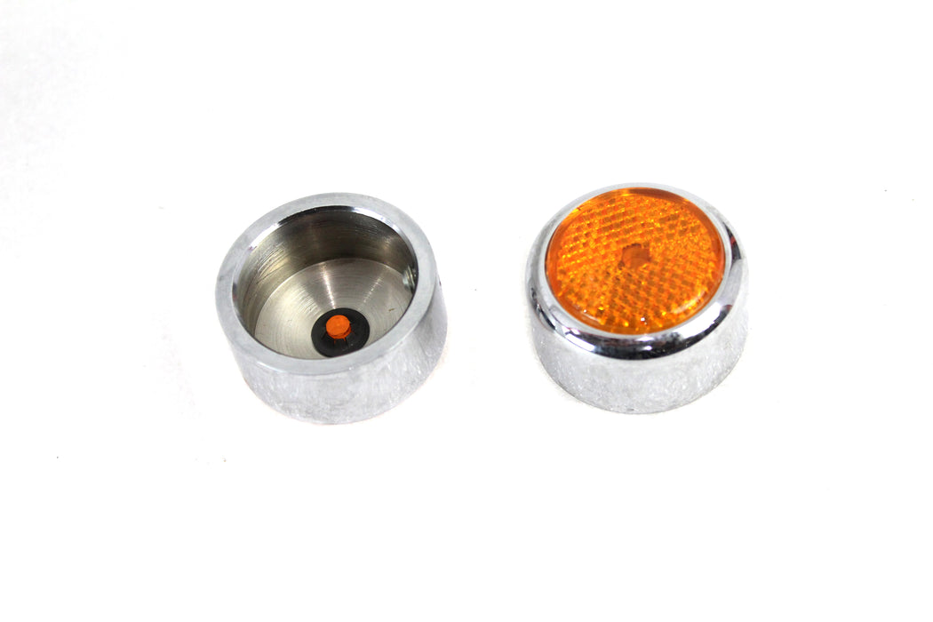 Swingarm Pivot Bolt Cover with Amber Reflectors 1986 / 1999 FXST 1986 / 1999 FLST