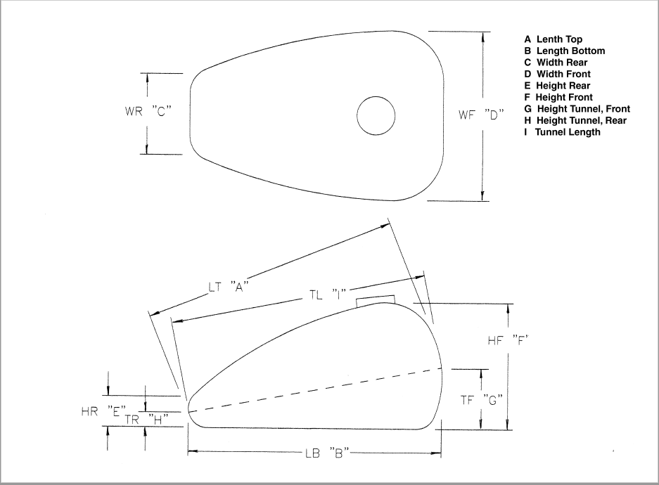 Bobbed 4.0 Gallon Gas Tank Kit 1995 / 2005 FXD carbureted models only
